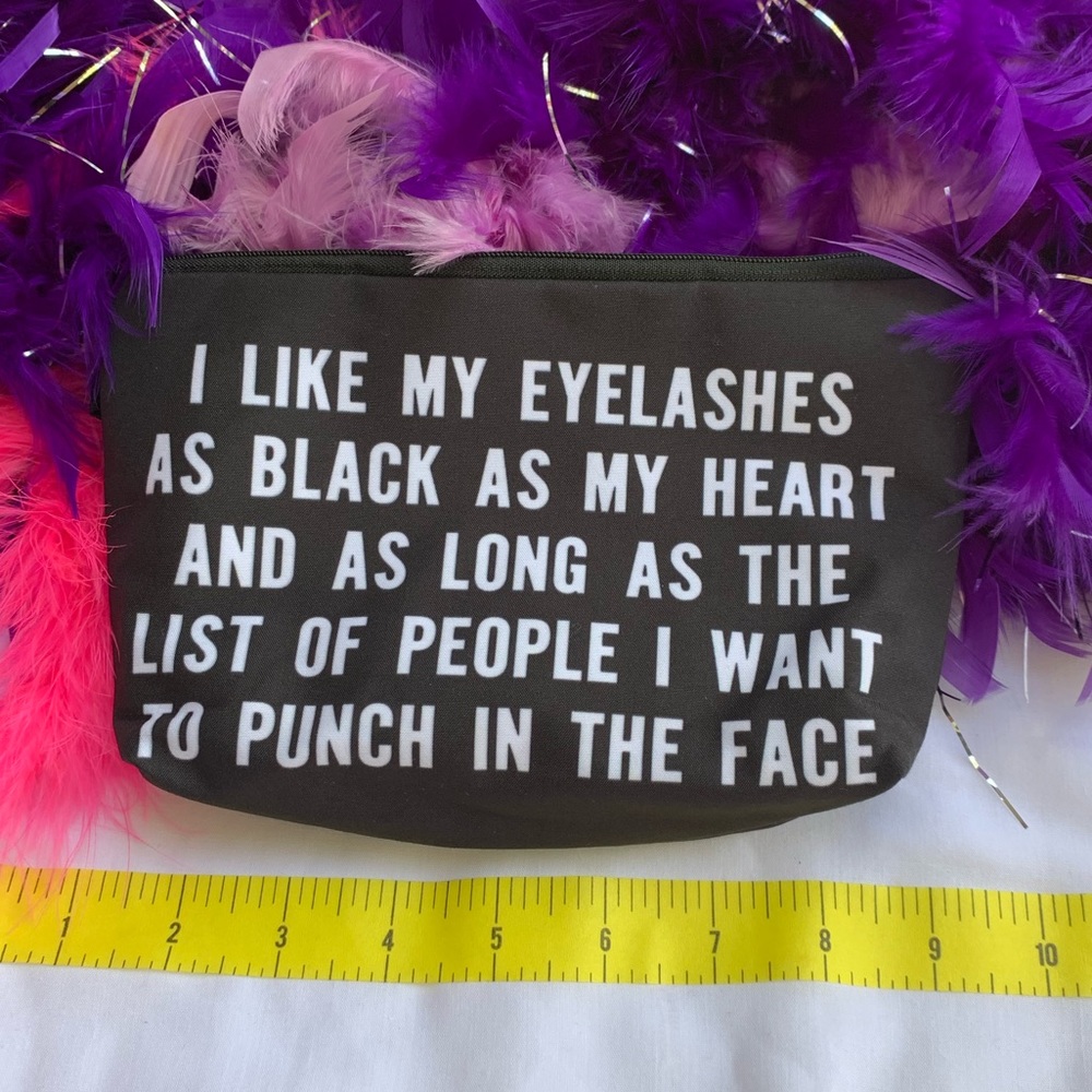 NSFW Long Black Eyelashes Makeup Bag